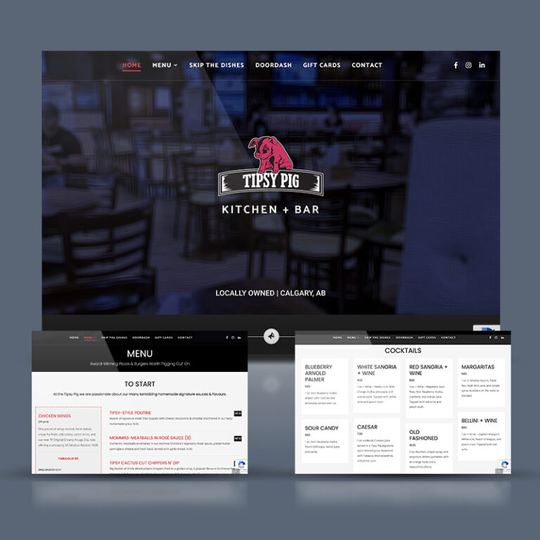 Tipsy Pig Kitchen and Bar Website Design Calgary